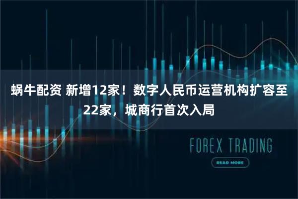 蜗牛配资 新增12家！数字人民币运营机构扩容至22家，城商行首次入局